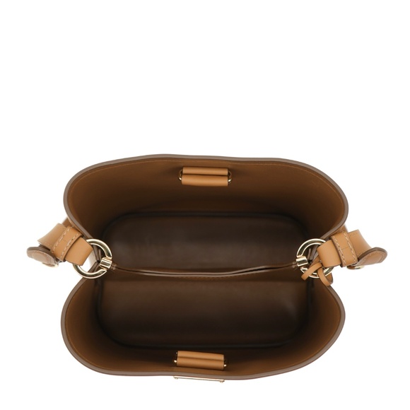 Prada Bucket Shoulder Bag Brown Leather 1BB080 New
